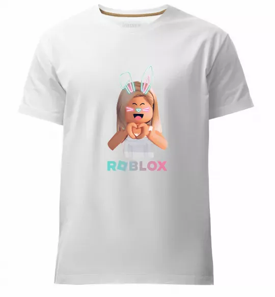Мужская премиум футболка Roblox Bunny girl Белый фото