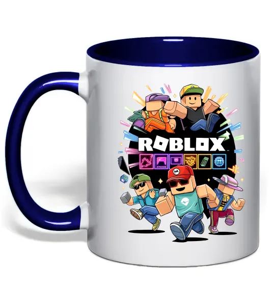 Чашка с цветной ручкой Roblox boys Глубокий темно-синий фото