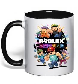 Чашка з кольоровою ручкою Roblox boys Чорний фото