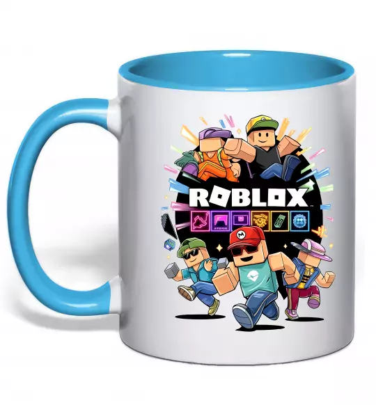 Чашка с цветной ручкой Roblox boys Голубой фото