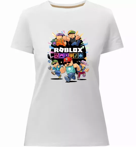 Жіноча преміум футболка Roblox boys Білий фото