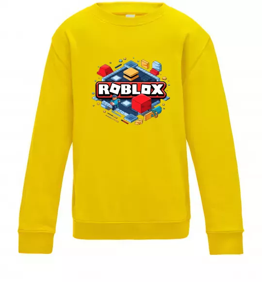 Детский Свитшот Roblox blox Солнечно желтый фото