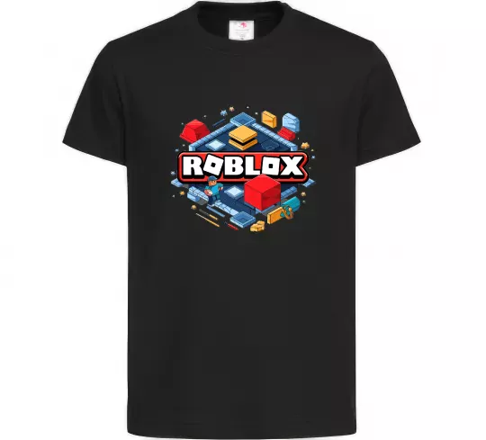 Дитяча футболка Roblox blox Чорний фото