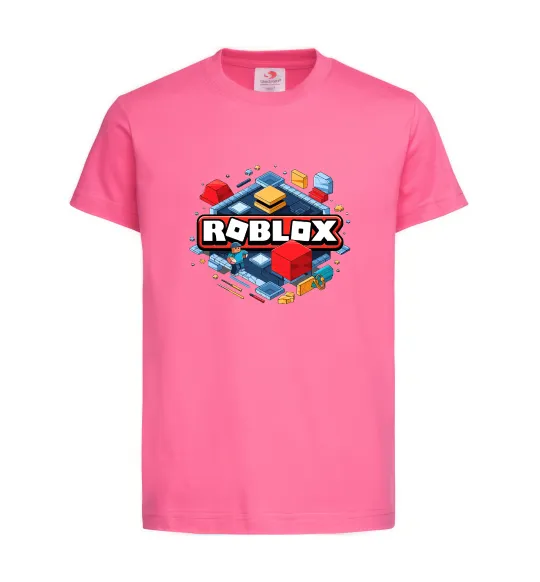 Детская футболка Roblox blox Ярко-розовый фото