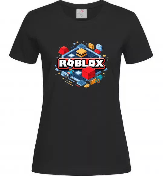 Женская футболка Roblox blox Черный фото