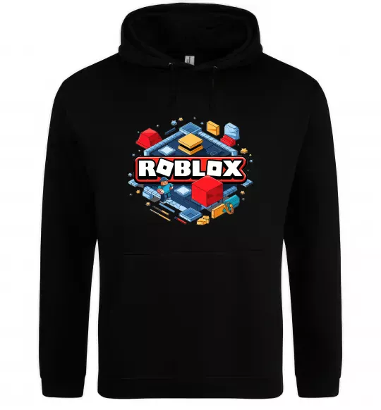 Чоловіча толстовка (худі) Roblox blox Чорний фото