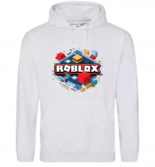 Женская толстовка (худи) Roblox blox Серый меланж фото