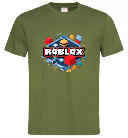 Чоловіча футболка Roblox blox Оливковий фото