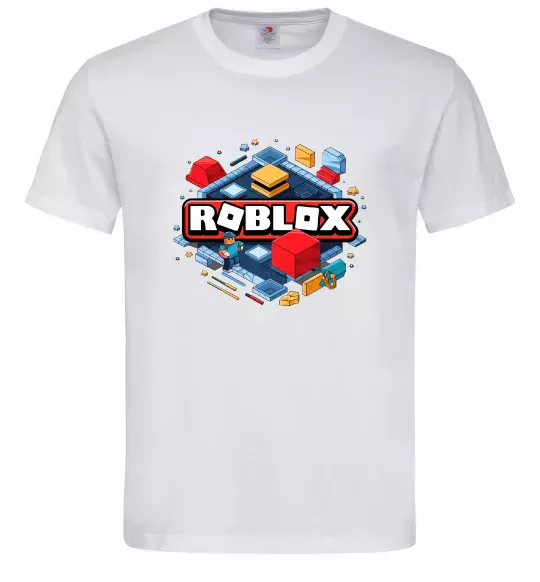 Чоловіча футболка Roblox blox Білий фото