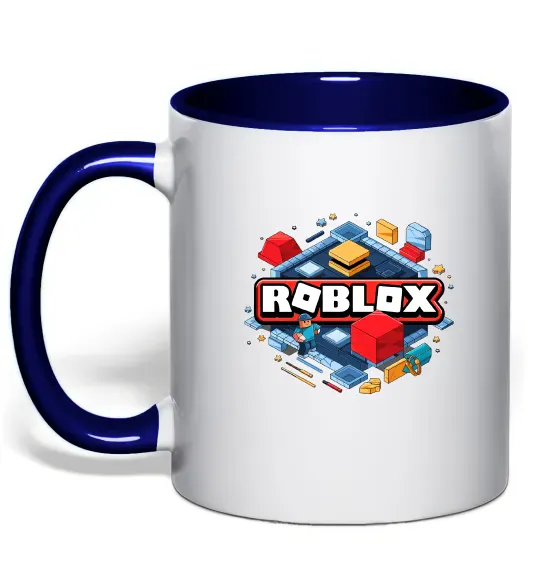 Чашка с цветной ручкой Roblox blox Глубокий темно-синий фото