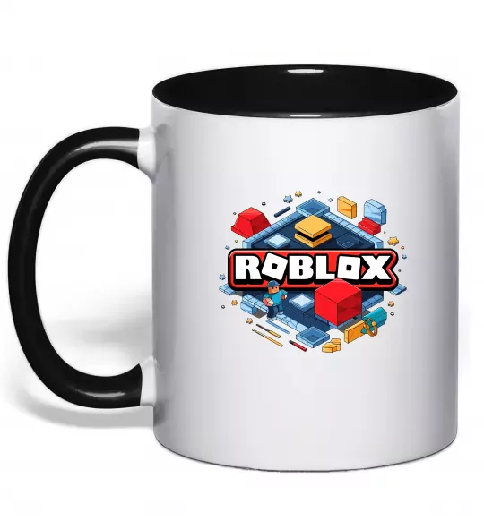 Чашка с цветной ручкой Roblox blox Черный фото