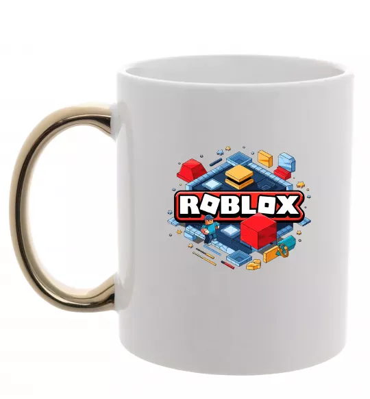 Чашка с цветной ручкой Roblox blox Золото фото