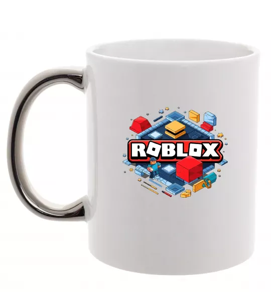 Чашка с цветной ручкой Roblox blox Серебро фото