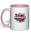 Чашка с цветной ручкой Roblox blox Нежно розовый фото