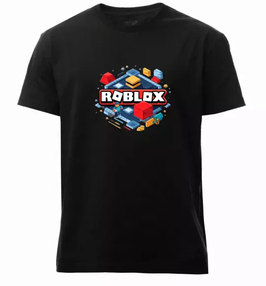 Чоловіча преміум футболка Roblox blox Чорний фото
