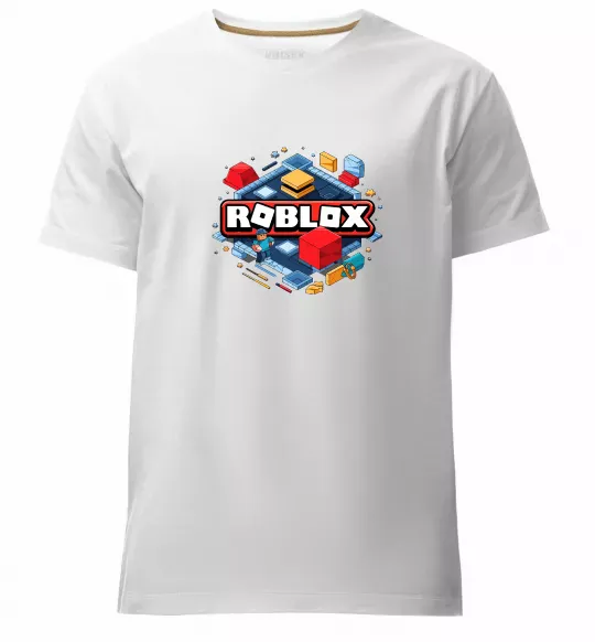 Чоловіча преміум футболка Roblox blox Білий фото