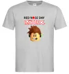 Чоловіча футболка Red nose day Roblox Сірий фото