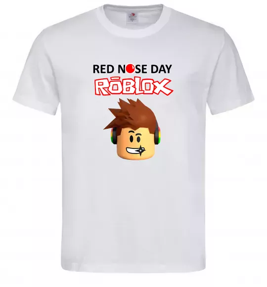 Чоловіча футболка Red nose day Roblox Білий фото
