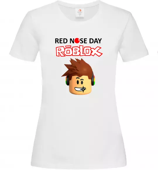 Женская футболка Red nose day Roblox Белый фото