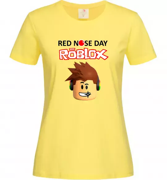Женская футболка Red nose day Roblox Лимонный фото