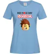 Женская футболка Red nose day Roblox Голубой фото