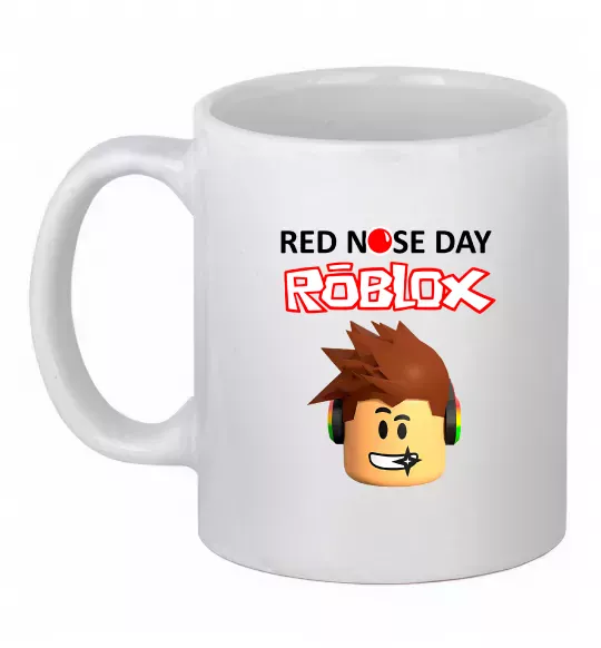 Чашка керамічна Red nose day Roblox Білий фото