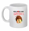 Чашка керамічна Red nose day Roblox Білий фото