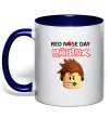 Чашка с цветной ручкой Red nose day Roblox Глубокий темно-синий Чашка с цветной ручкой Red nose day Roblox Глубокий темно-синий фото