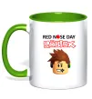 Чашка з кольоровою ручкою Red nose day Roblox Лаймовий фото