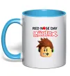 Чашка с цветной ручкой Red nose day Roblox Голубой Чашка с цветной ручкой Red nose day Roblox Голубой фото