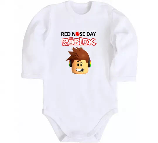 Дитячий бодік Red nose day Roblox Білий фото