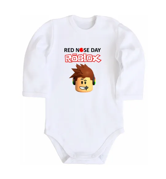 Дитячий бодік Red nose day Roblox Білий фото