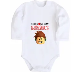 Детский боди Red nose day Roblox Белый фото