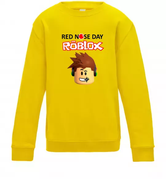 Детский Свитшот Red nose day Roblox Солнечно желтый фото