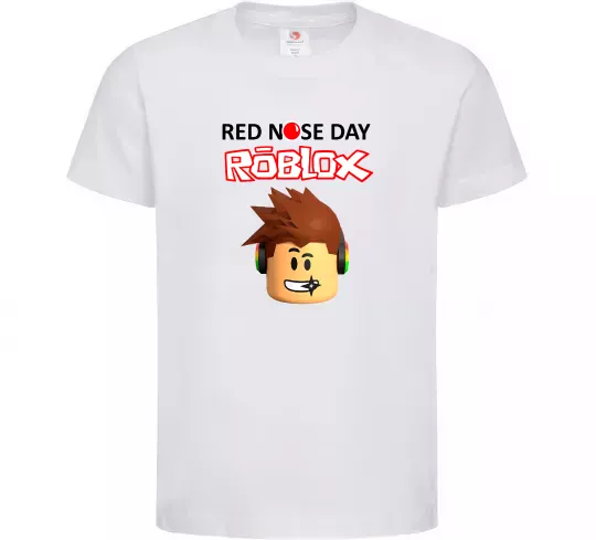 Детская футболка Red nose day Roblox Белый фото