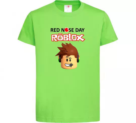 Детская футболка Red nose day Roblox Лаймовый фото