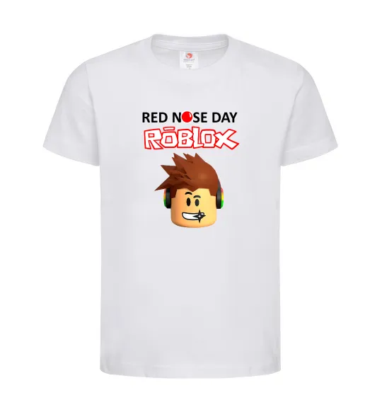 Дитяча футболка Red nose day Roblox Білий фото