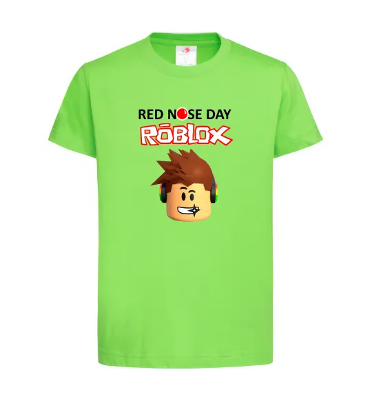 Дитяча футболка Red nose day Roblox Лаймовий фото