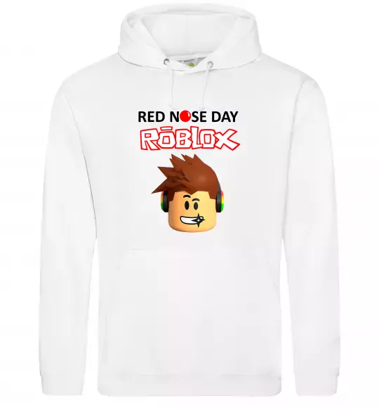 Чоловіча толстовка (худі) Red nose day Roblox Білий фото