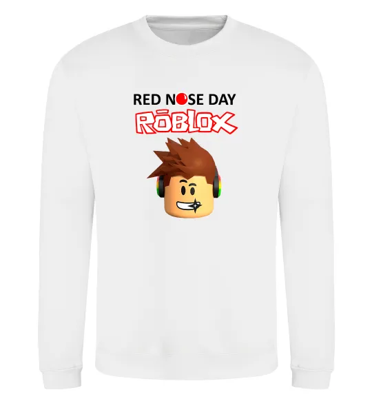 Свитшот Red nose day Roblox Белый фото
