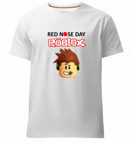 Мужская премиум футболка Red nose day Roblox Белый фото