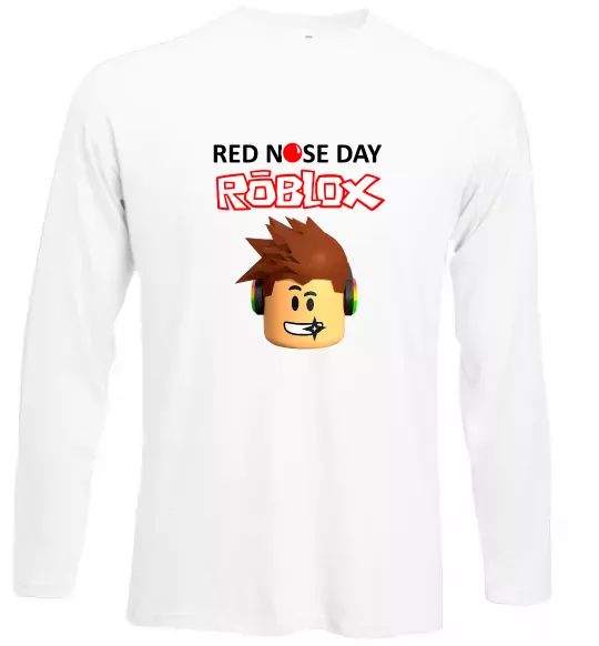 Лонгслів Red nose day Roblox Білий фото