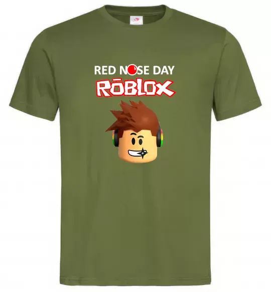 Чоловіча футболка Red nose day Roblox Оливковий фото