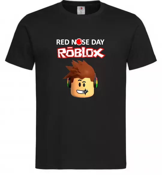 Чоловіча футболка Red nose day Roblox Чорний фото