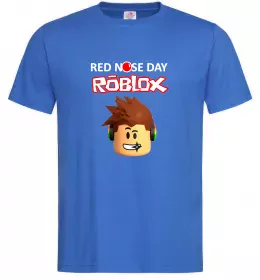 Мужская футболка Red nose day Roblox Ярко-синий фото