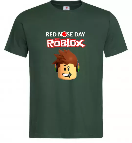 Чоловіча футболка Red nose day Roblox Темно-зелений фото
