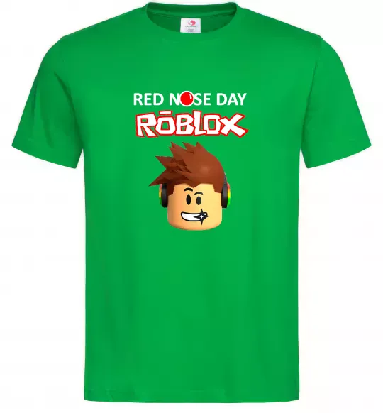 Чоловіча футболка Red nose day Roblox Зелений фото