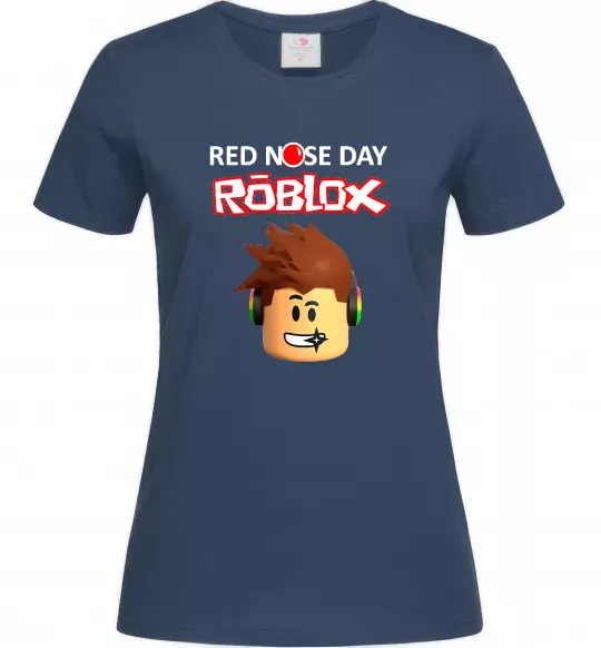 Женская футболка Red nose day Roblox Темно-синий фото