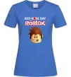Женская футболка Red nose day Roblox Ярко-синий фото