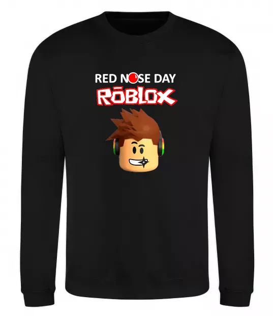 Свитшот Red nose day Roblox Черный фото